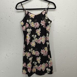 Kensie Womens Small Dress Pink +‎ Black Floral Fit and Flare
